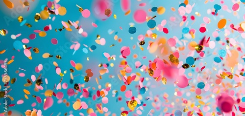 Abstract colorful vibrant splattered confetti. abstract background  celebrate. copy space. banner. 
