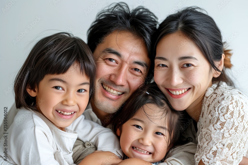 Young asian family enjoying together, posing in front of camera. Young asian family enjoying together, posing in front of camera.