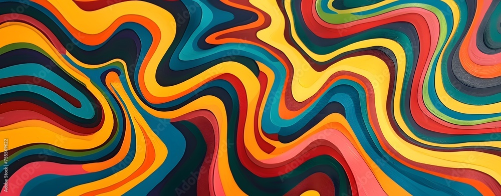 Abstract wavy distorted texture in trendy retro psychedelic. horizontal, 60s, 70s. banner, multicolors. Abstract wavy distorted texture in trendy retro psychedelic. horizontal, 60s, 70s. banner, multicolors.
