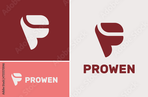 Prowen Simple Logo Illustration Vector