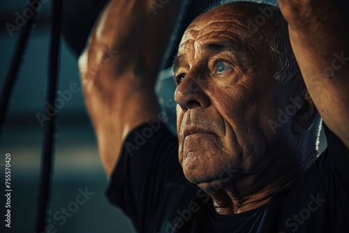 Elderly Man Exercising Outdoors,Active elder people, Adventure