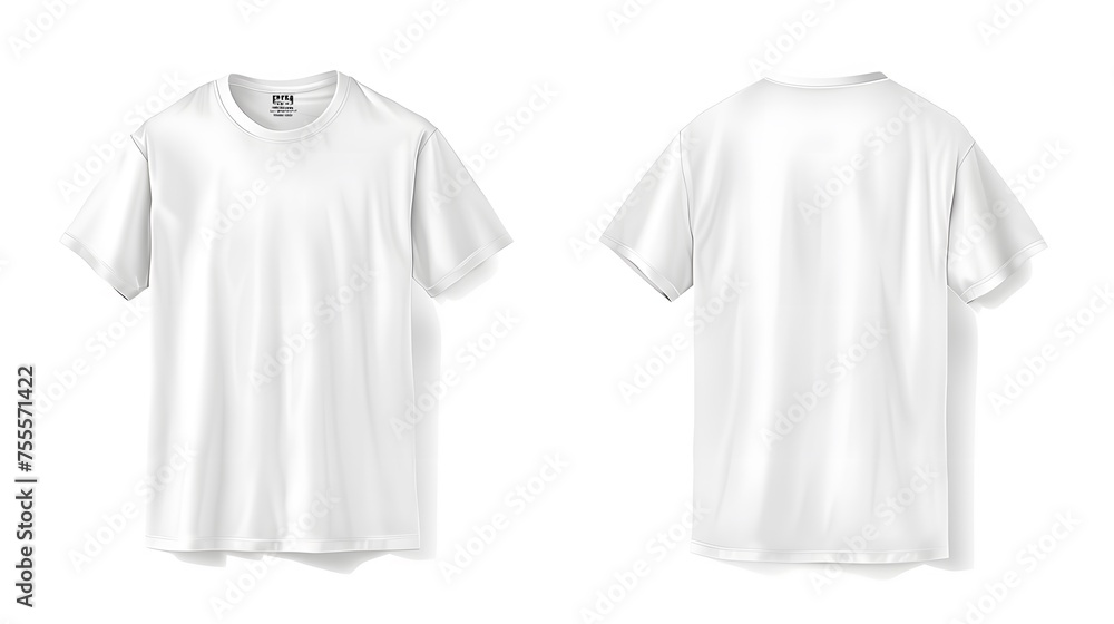 White t-shirt mockup, from the front and back. White t-shirt mockup, from the front and back.