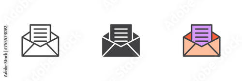 Receive email different style icon set