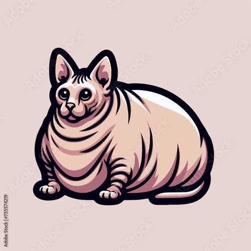 Sphynx cat Vector illustration logo icon sticker tattoo.