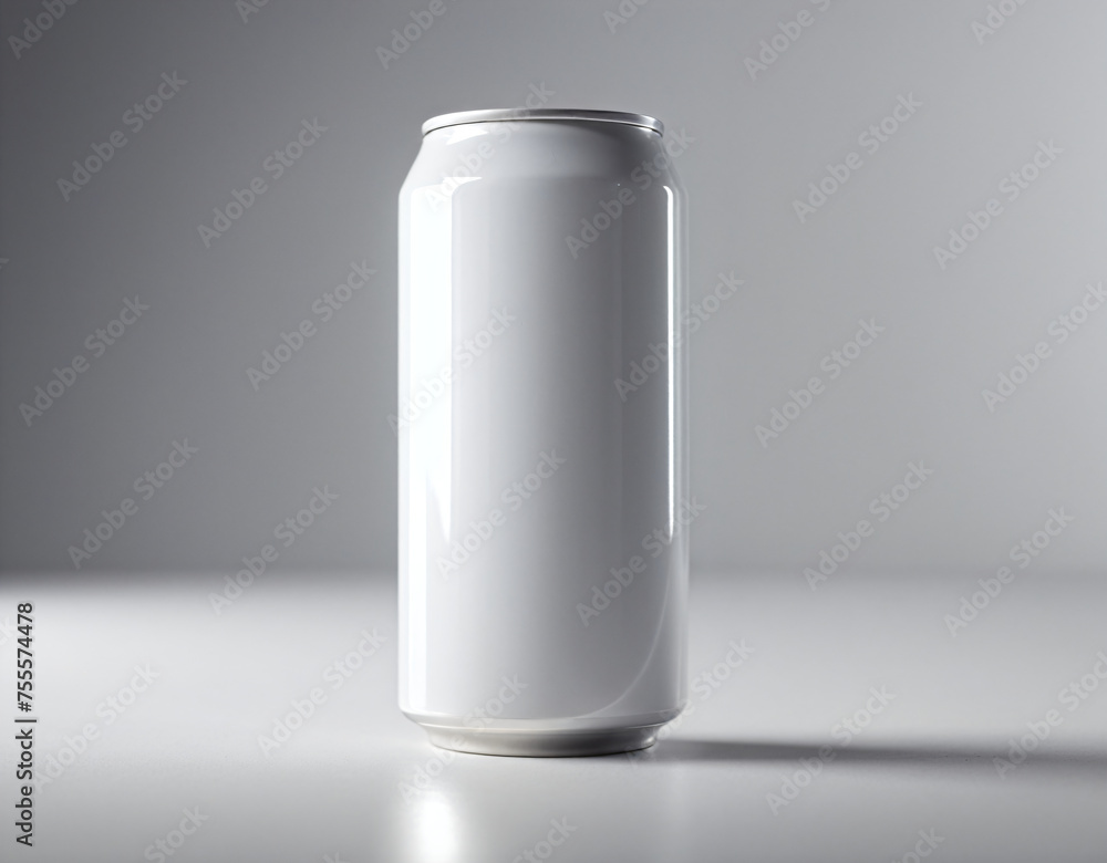Metallic aluminum can mockup template