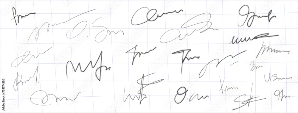 vector signature. handwritten fictitious autograph text. doodle logo illustration