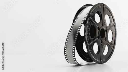 Isolated movie film reel on white background