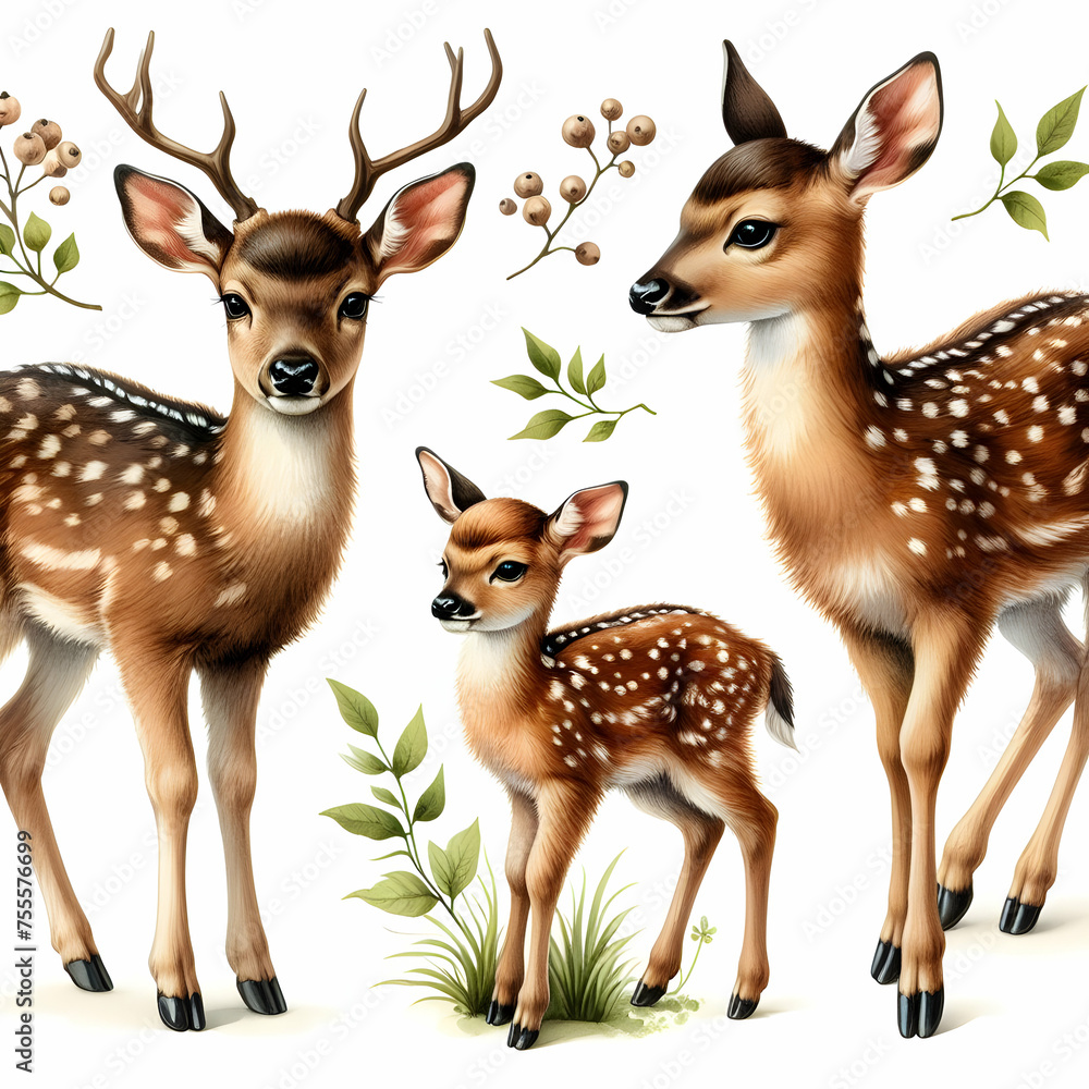 set of deer deer, animal, wildlife, nature, mammal, wild, antelope, animals, doe, brown, buck, grass, fawn, silhouette, vector, isolated,Ai generated set of deer deer, animal, wildlife, nature, mammal, wild, antelope, animals, doe, brown, buck, grass, fawn, silhouette, vector, isolated,Ai generated
