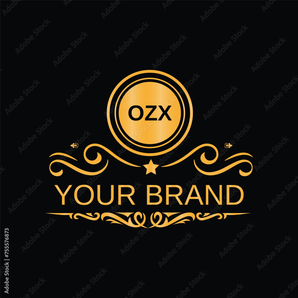 Fototapeta premium OZX initial letters unique logo design vector template for branding