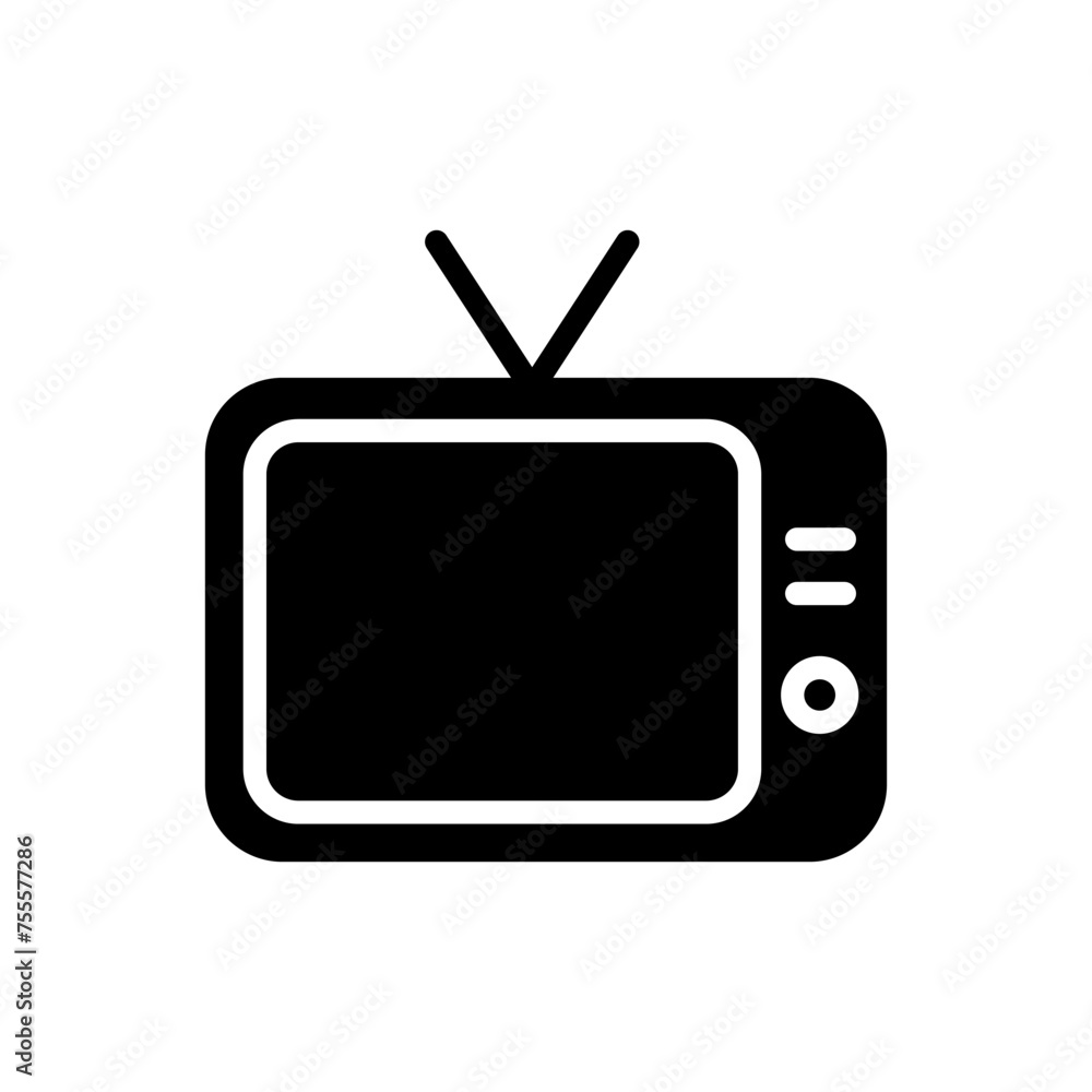 Old TV glyph vector icon isolated on white background. Old TV glyph vector icon for web, mobile and ui design Old TV glyph vector icon isolated on white background. Old TV glyph vector icon for web, mobile and ui design