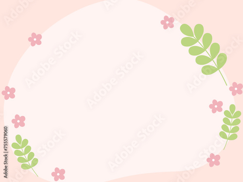 background frame in delicate colors Easter spring summer flowers and leaves © laen24