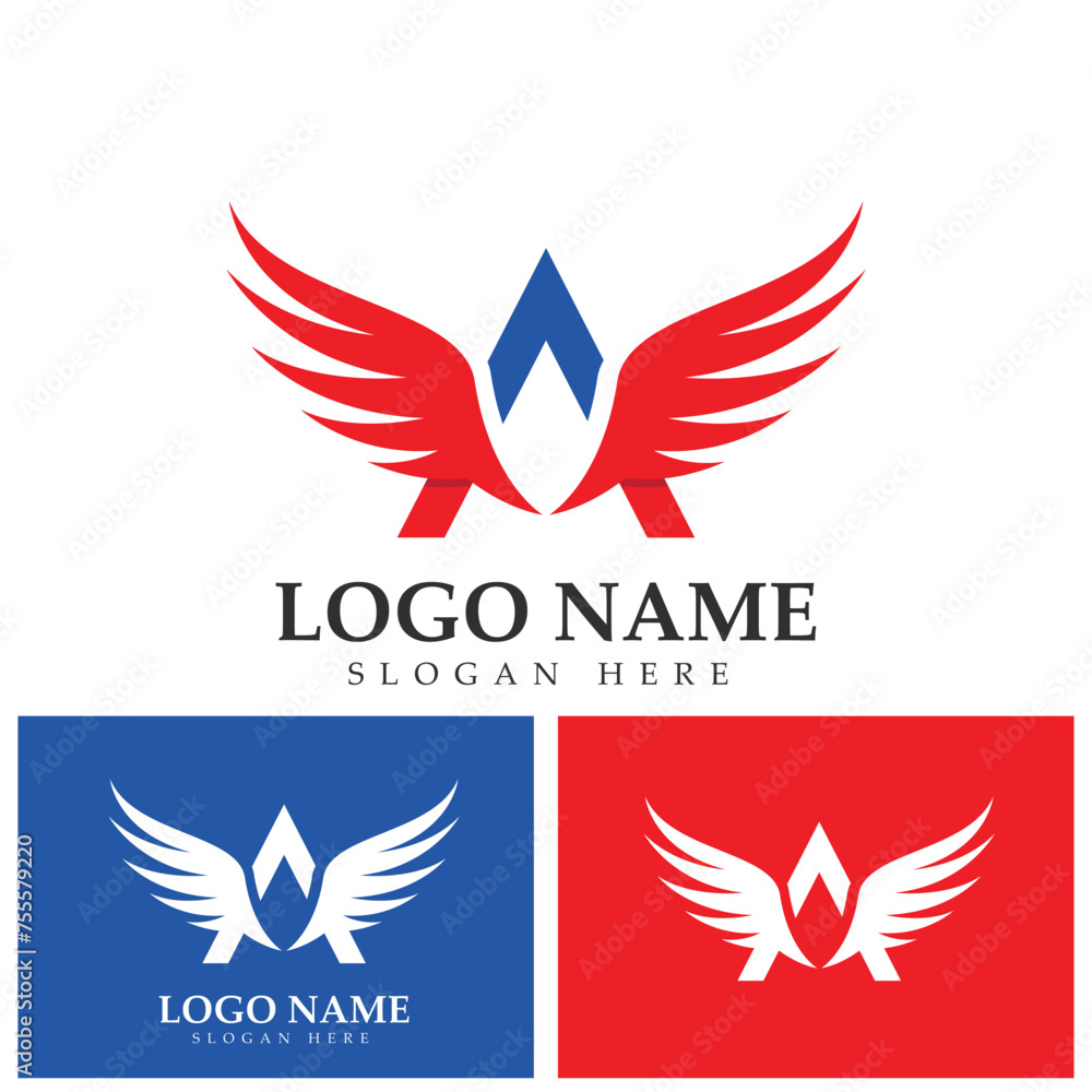  letter Falcon Wing Logo Template