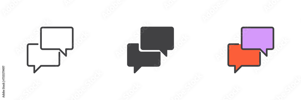 Speech bubbles different style icon set Speech bubbles different style icon set