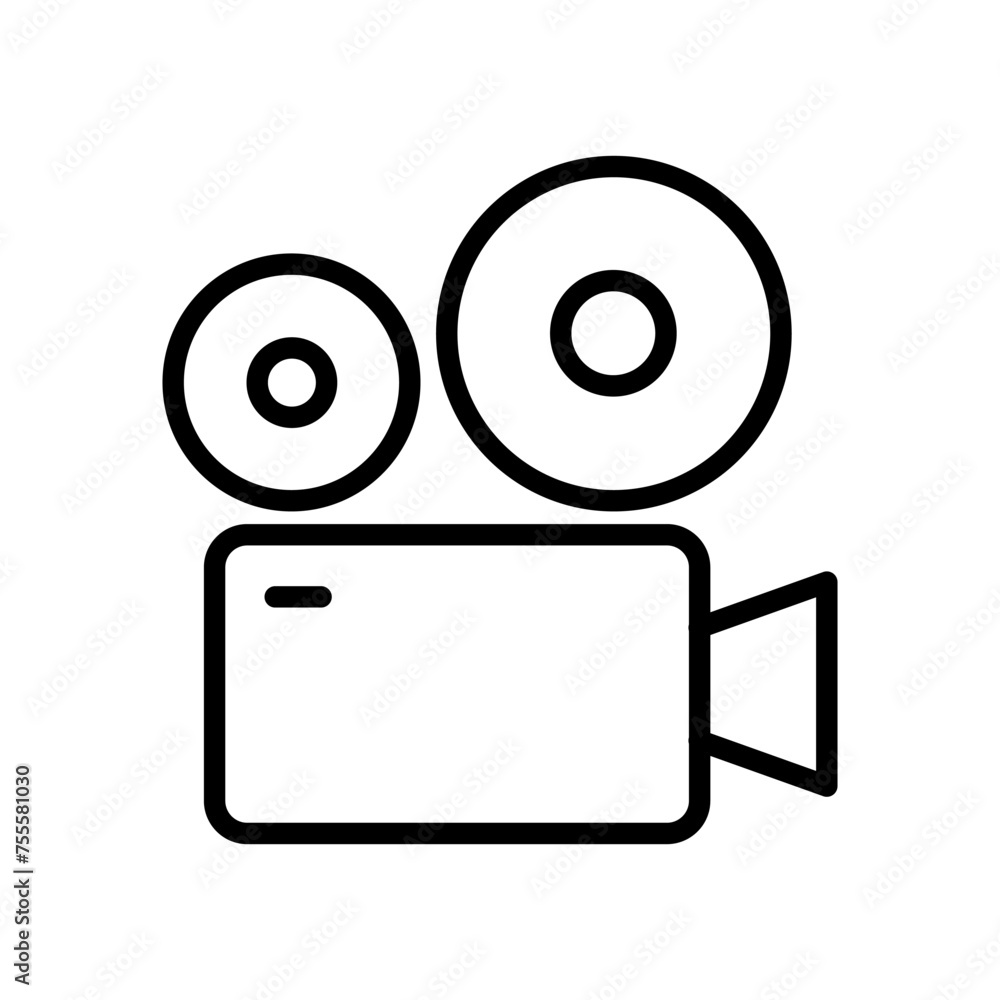 Video camera outline vector icon isolated on white background. Video camera line vector icon for web, mobile and ui design Video camera outline vector icon isolated on white background. Video camera line vector icon for web, mobile and ui design