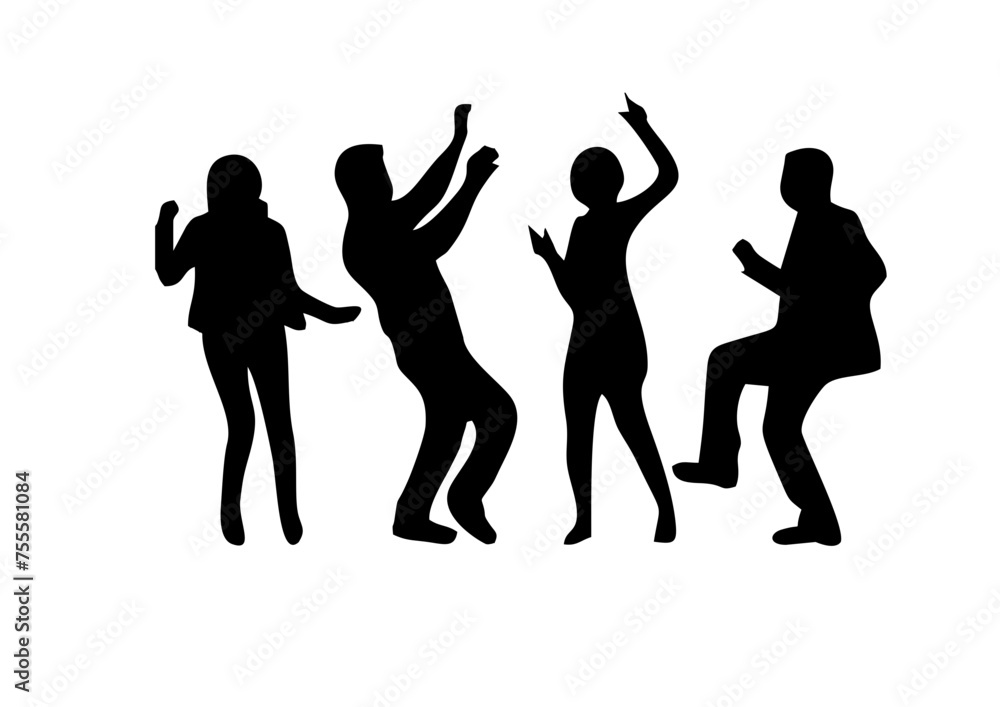 silhouettes of people dancing