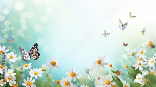 Nature of butterfly and flower in garden using.