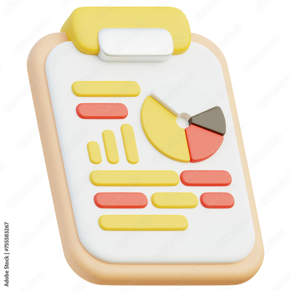 Business report related 3D icon on transparent background, perfect for any design need Business report related 3D icon on transparent background, perfect for any design need