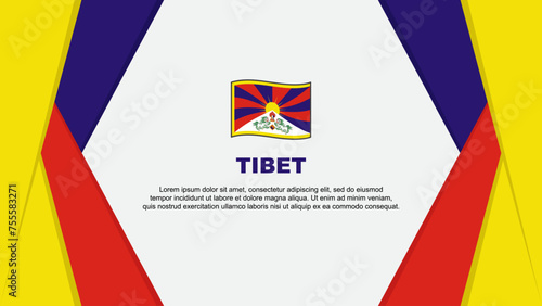 Tibet Flag Abstract Background Design Template. Tibet Independence Day Banner Cartoon Vector Illustration. Tibet Background
