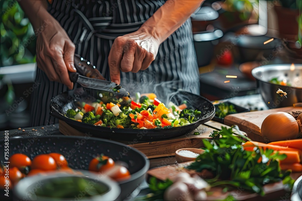 A vegan meal preparation scene highlighting plant-based diets