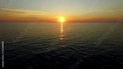 Dawn in the Cantabrian Sea_Sunrise in Urdaibai_Elantxobe photo