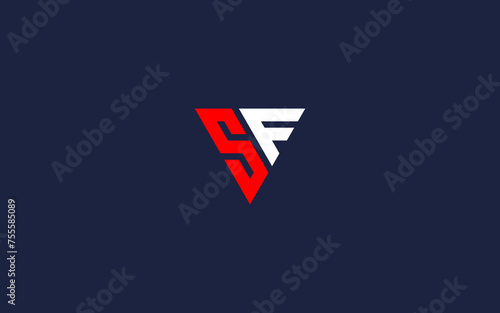 letter sf triangle logo icon design vector design template inspiration