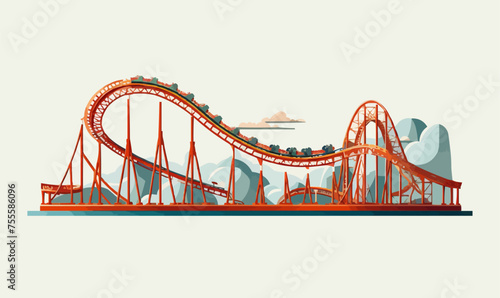 roller coaster vector flat minimalistic isolated vector style illustration
