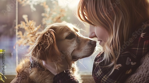 Spending Time with a Pet: Someone bonding with a beloved pet, whether it's walking the dog or playing with a cat, experiencing moments of pure joy.