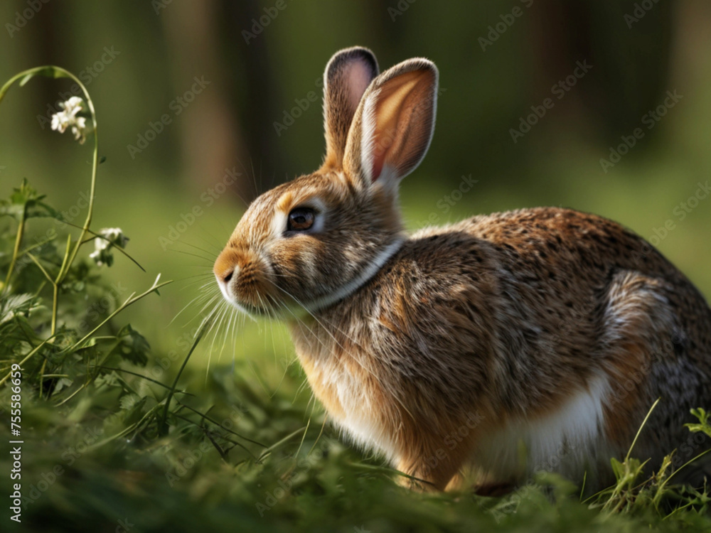 Fototapeta premium rabbit in the grass