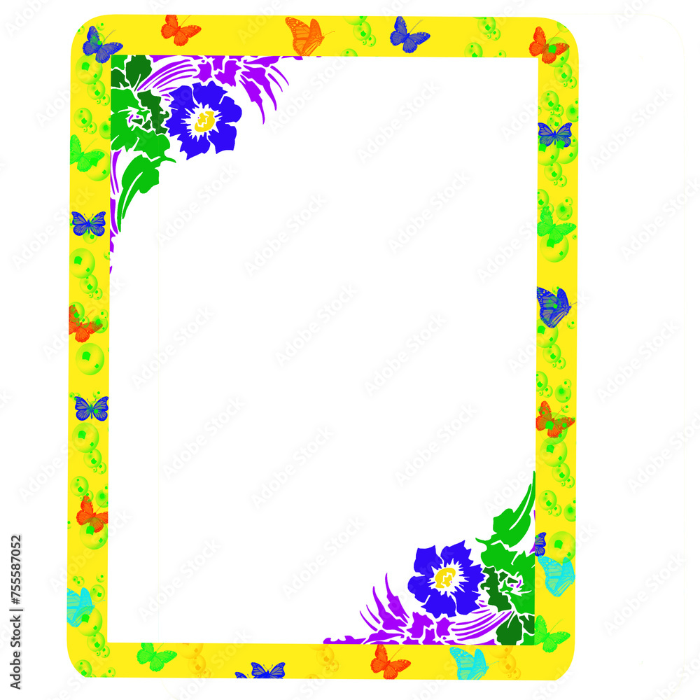 Obraz premium frame with flowers