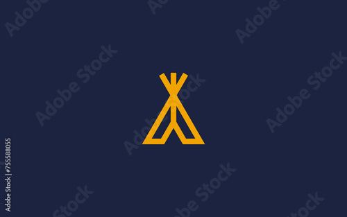 letter a with tent logo icon design vector design template inspiration