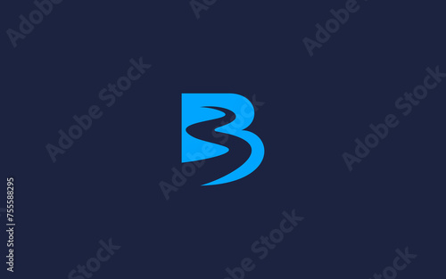 letter b with river logo icon design vector design template inspiration