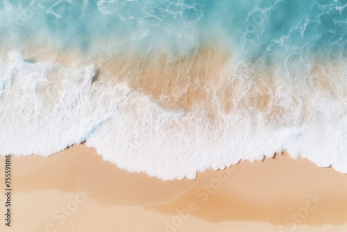 top view of beach and sea background travel concept