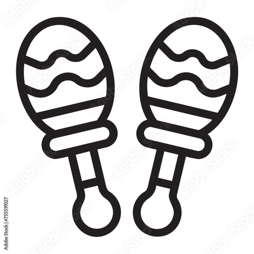 maracas line icon