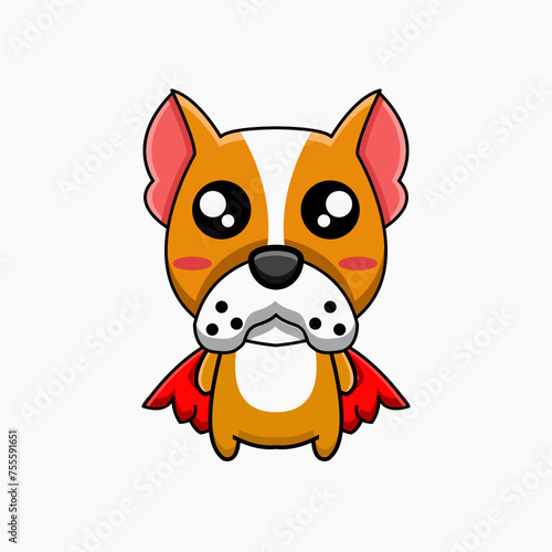cute vector design illustration mascot dog hero