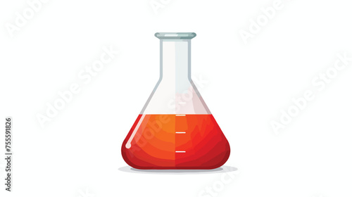 Chemistry flask isolated flat vector 