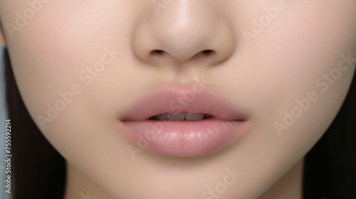 close up portrait of a woman lips skin care  ai