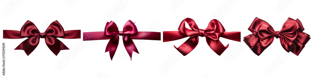 Crimson bow isolated on transparent background Crimson bow isolated on transparent background
