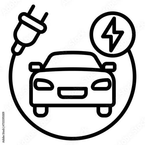 Electric Vehicle Icon For Design Element
