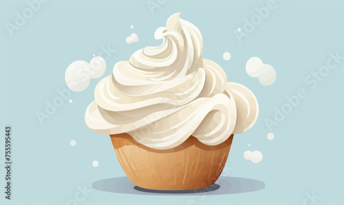 Whipped cream vector flat minimalistic isolated vector style illustration