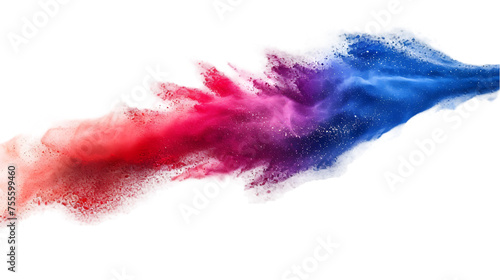 Cambodia flag colours powder exploding on isolated background