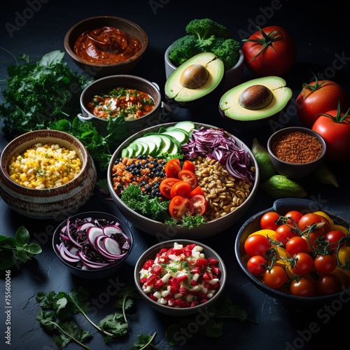 Assortment organic fresh vegetables and healthy food isolated background
