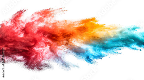 Eritrea flag colours powder exploding on isolated background