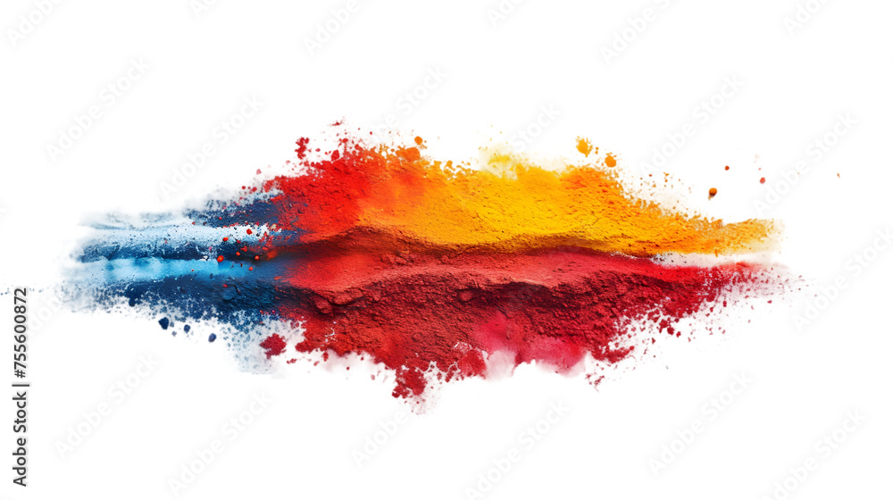 Kiribati flag colours powder exploding on isolated background