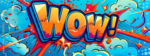 Colorful comic book wow explosion
