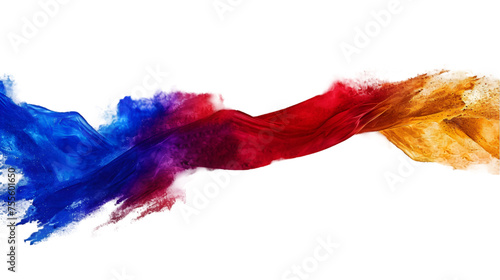 Philippines flag colours powder exploding on isolated background photo