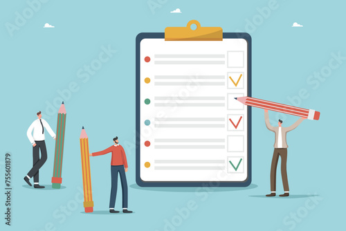 Time management and business scheduling, teamwork for successful completion of tasks and assignments, making business decisions, follow work schedule, rational thinking, team with pencils near tablet.