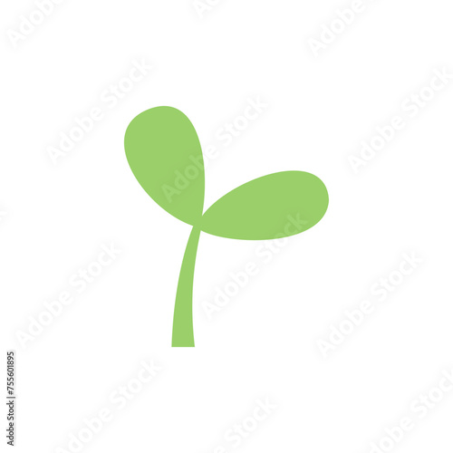 Cute sprout isolated on white background.