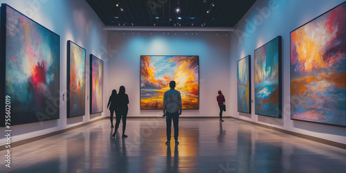 Kunst Gallerie mit Gemälden an der Wand