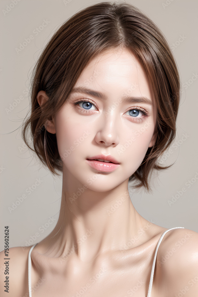 Gorgeous Young Female Model - Fashion or Cosmetics Model - Beauty with Perfect Fine Features - Beautiful Smooth Hair Gorgeous Young Female Model - Fashion or Cosmetics Model - Beauty with Perfect Fine Features - Beautiful Smooth Hair