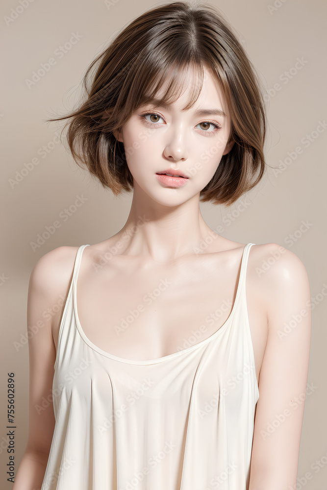 Gorgeous Young Female Model - Fashion or Cosmetics Model - Beauty with Perfect Fine Features - Beautiful Smooth Hair Gorgeous Young Female Model - Fashion or Cosmetics Model - Beauty with Perfect Fine Features - Beautiful Smooth Hair